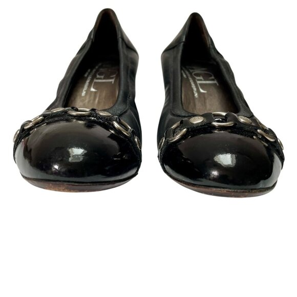 Attilio Giusti Leombruni AGL Black Leather Cap Toe Heels Womens 39 1/2 (9.5) - Picture 4 of 12